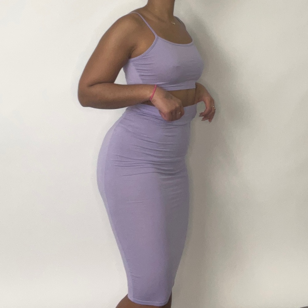 Purple Two Piece Tank and Skirt Set